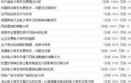 电子商务专业毕业论文目录